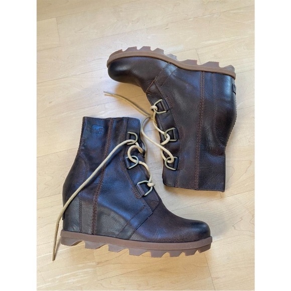 Sorel "Joan Of Artic" Wedge II Brown Lace Up Womens Size 9 *Missing Insoles - Picture 3 of 6
